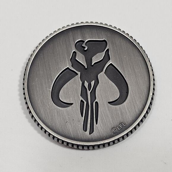 Other - Disney Star Wars Mandalorian Boba Fett Mythosaur Skull Coin 2" Metal Silver Tone
